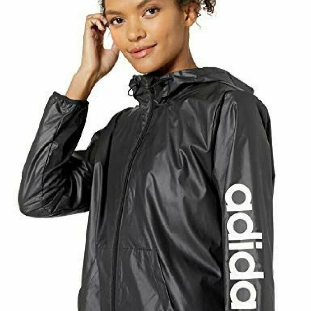 Adidas Black Hooded Jacket with Logo